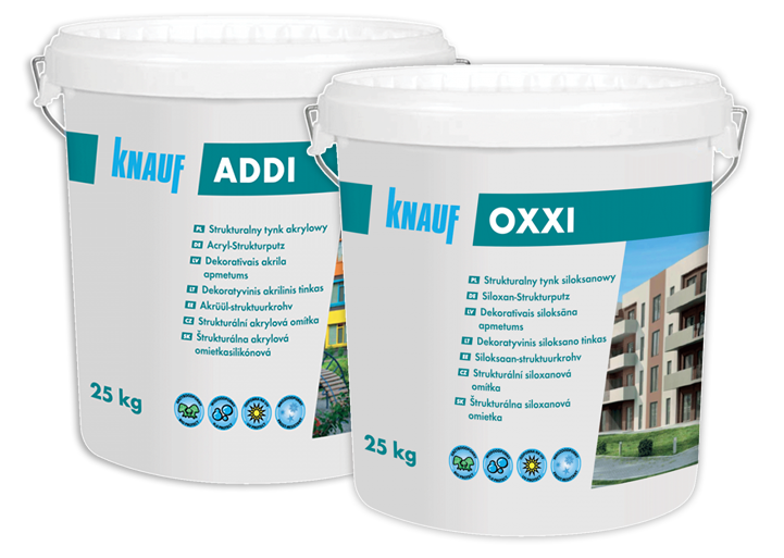 Tynk akrylowy ADDI i tynk siloksanowy OXXI